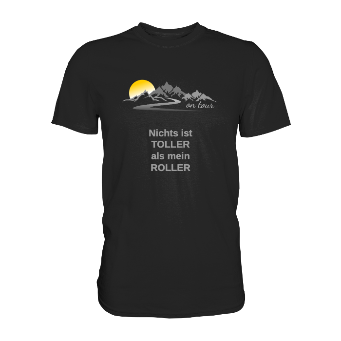 Personalisierbares Bikershirt mit Landschaft und Spruch "On-Tour" - Premium Shirt