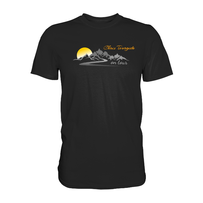 Personalisierbares Bikershirt mit Landschaft und Spruch "On-Tour" - Premium Shirt