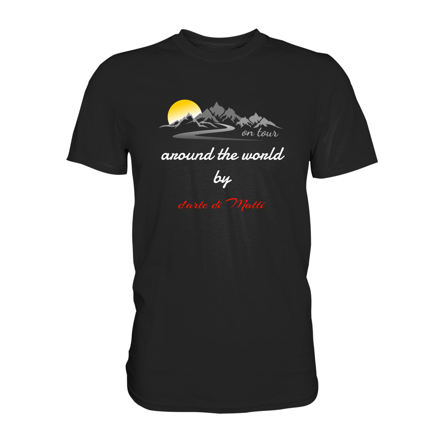 Personalisierbares Bikershirt mit Landschaft und Spruch "On-Tour" - Premium Shirt