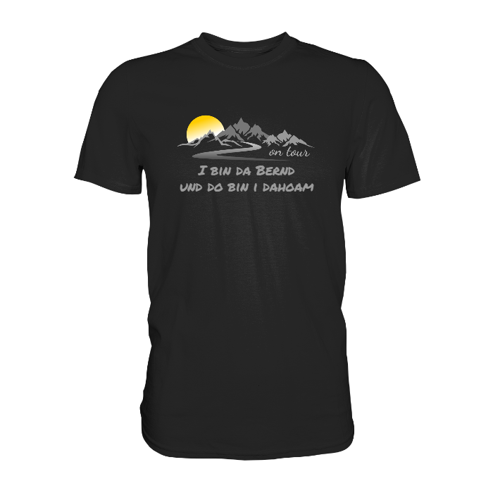 Personalisierbares Bikershirt mit Landschaft und Spruch "On-Tour" - Premium Shirt