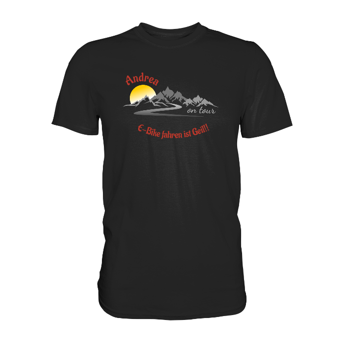 Personalisierbares Bikershirt mit Landschaft und Spruch "On-Tour" - Premium Shirt