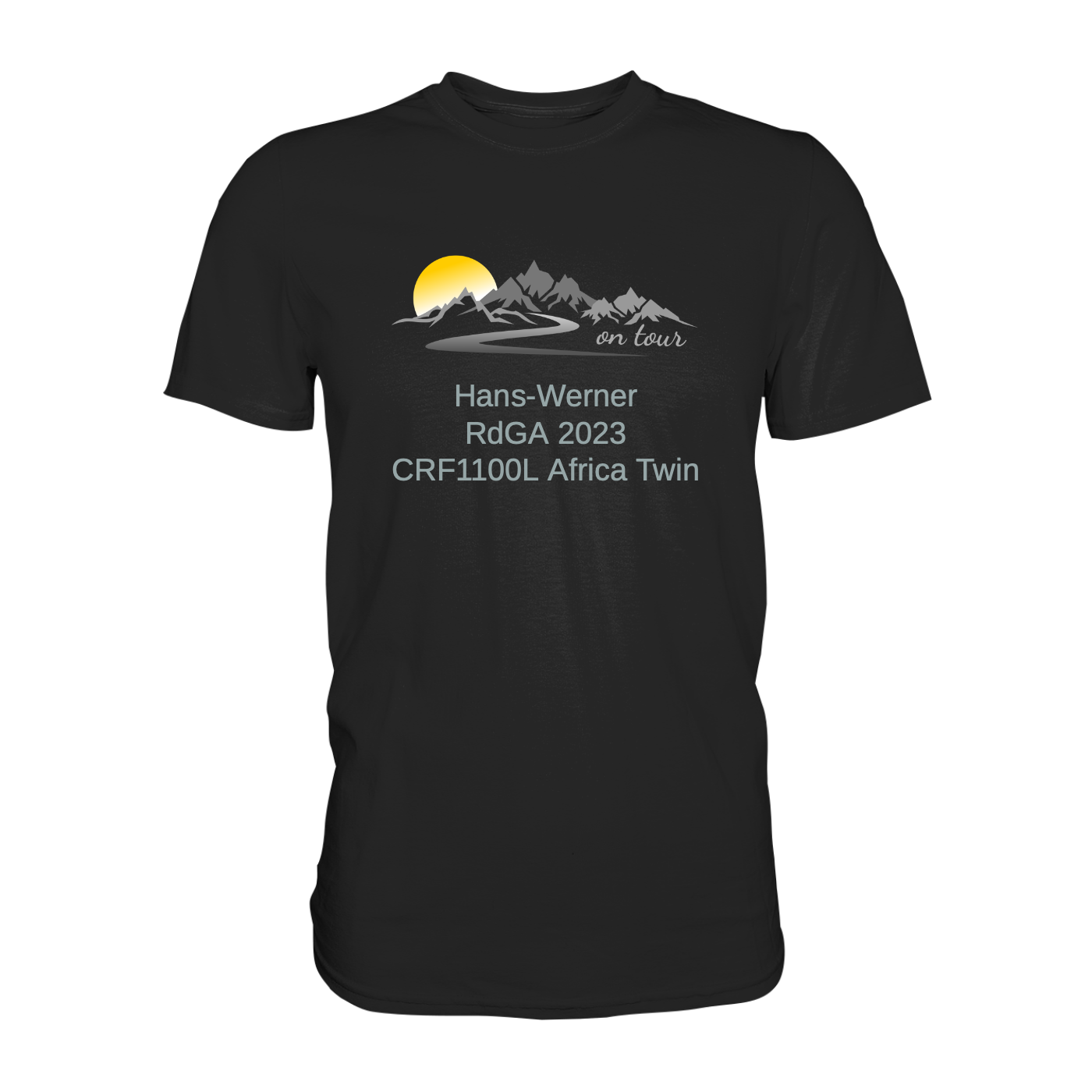 Personalisierbares Bikershirt mit Landschaft und Spruch "On-Tour" - Premium Shirt