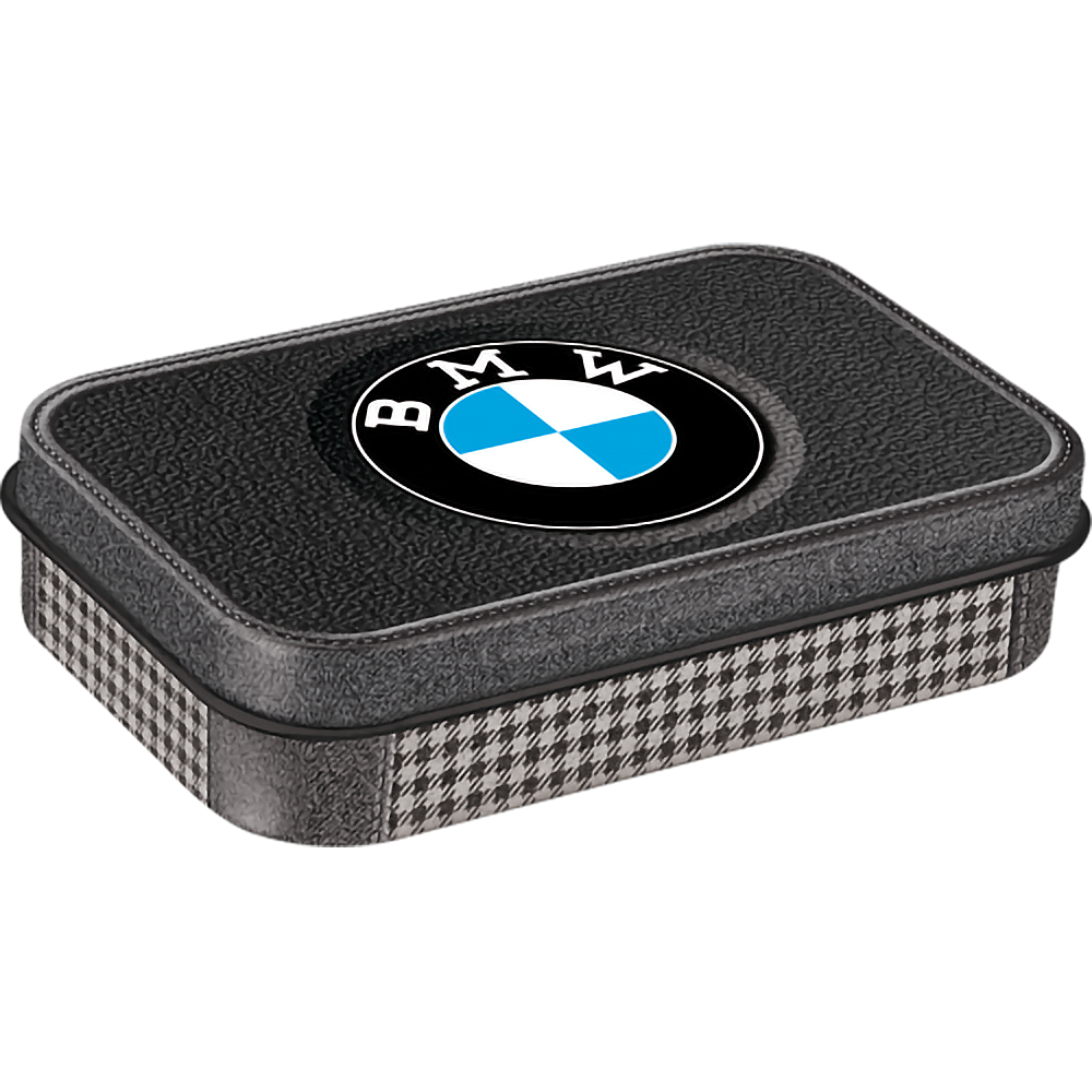 Pillendose XL -BMW classic pepita mit Pfefferminz