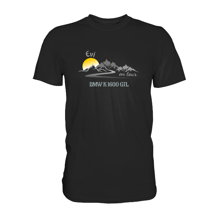 Personalisierbares Bikershirt mit Landschaft und Spruch "On-Tour" - Premium Shirt