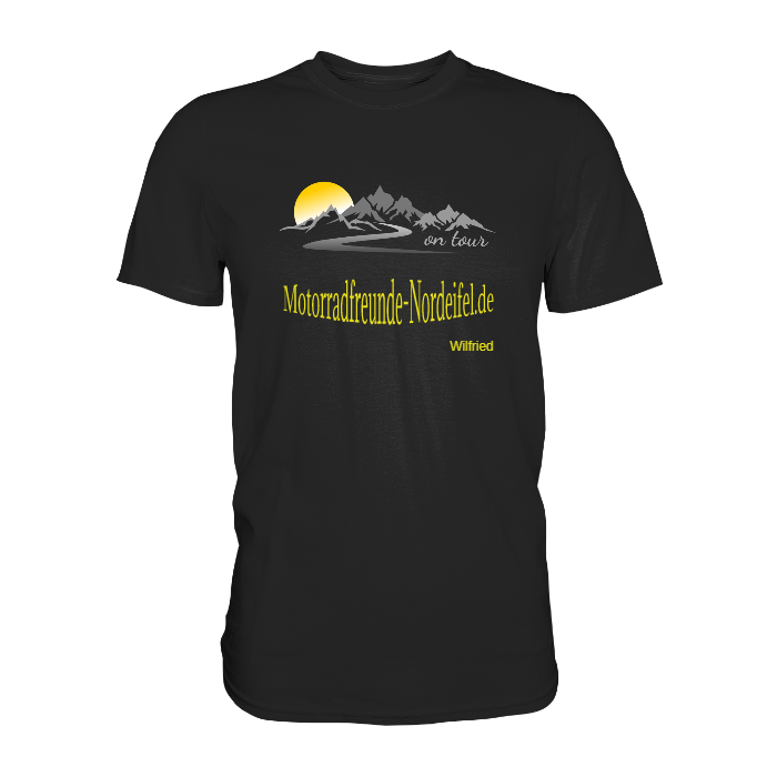 Personalisierbares Bikershirt mit Landschaft und Spruch "On-Tour" - Premium Shirt
