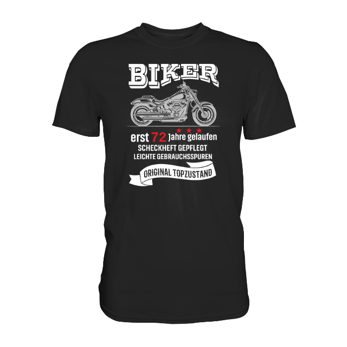 Personalisierbar - Biker erst "XX" Jahre gelaufen - Premium unisex Shirt