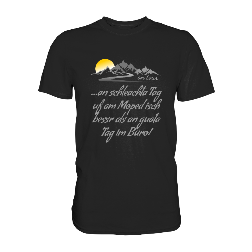 Personalisierbares Bikershirt mit Landschaft und Spruch "On-Tour" - Premium Shirt