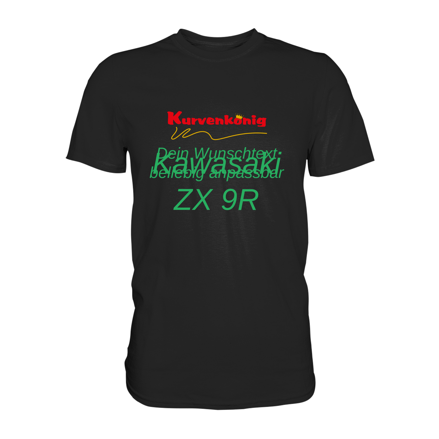 Personalisierbares Bikershirt mit Kurvenkönig Logo - Premium Shirt