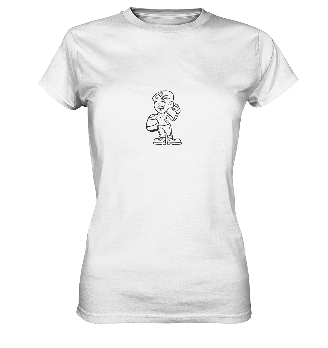 Motiv: Motorradfahrerin Cartoon (schwarz) - Ladies premium Shirt - verschiedene Farben