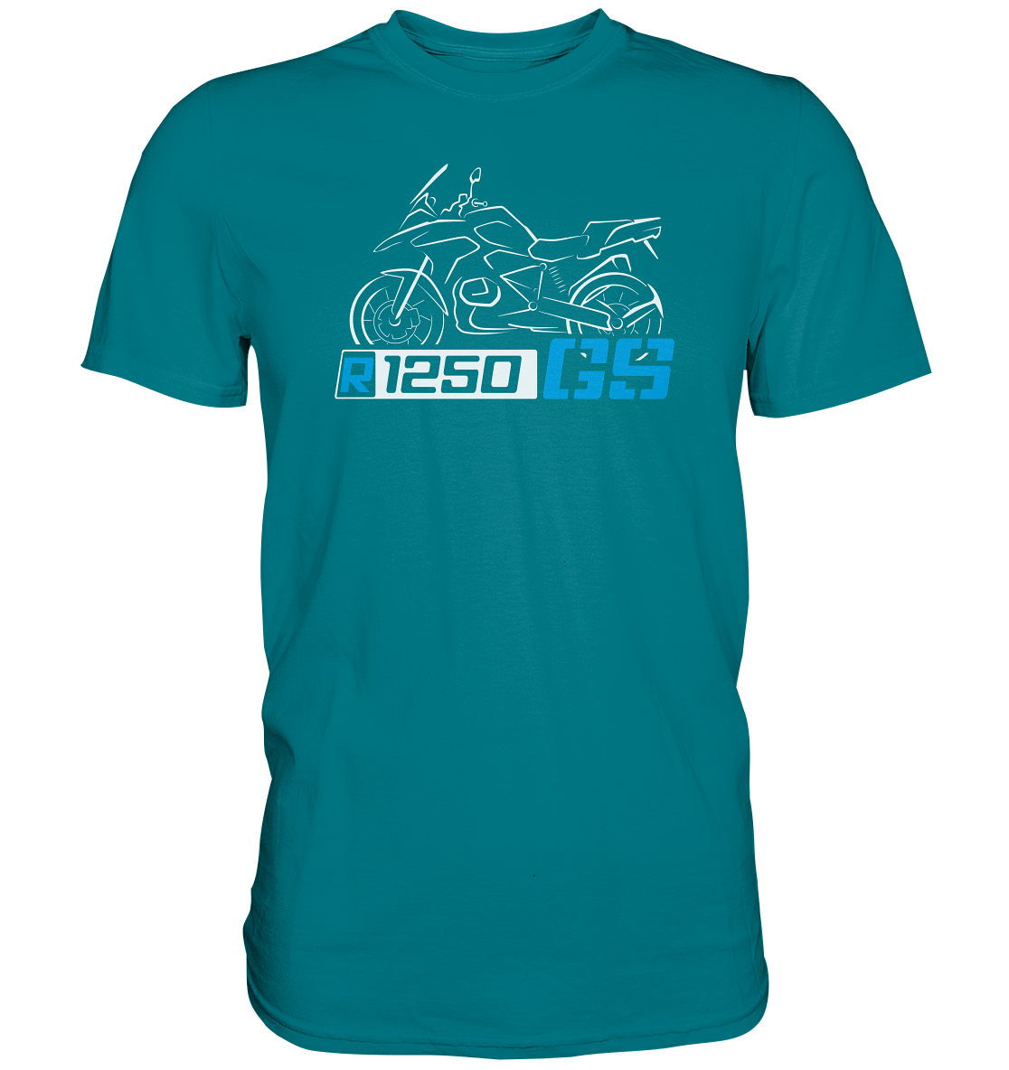 R1250GS mit Motorrad und Schriftzug - Premium unisex Shirt