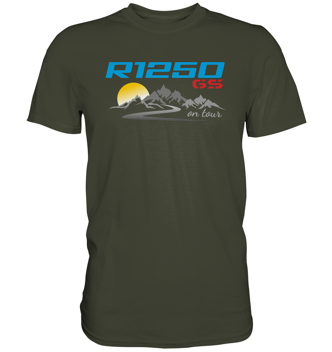 Berge, Kurven und die R1250GS - Premium unisex Shirt