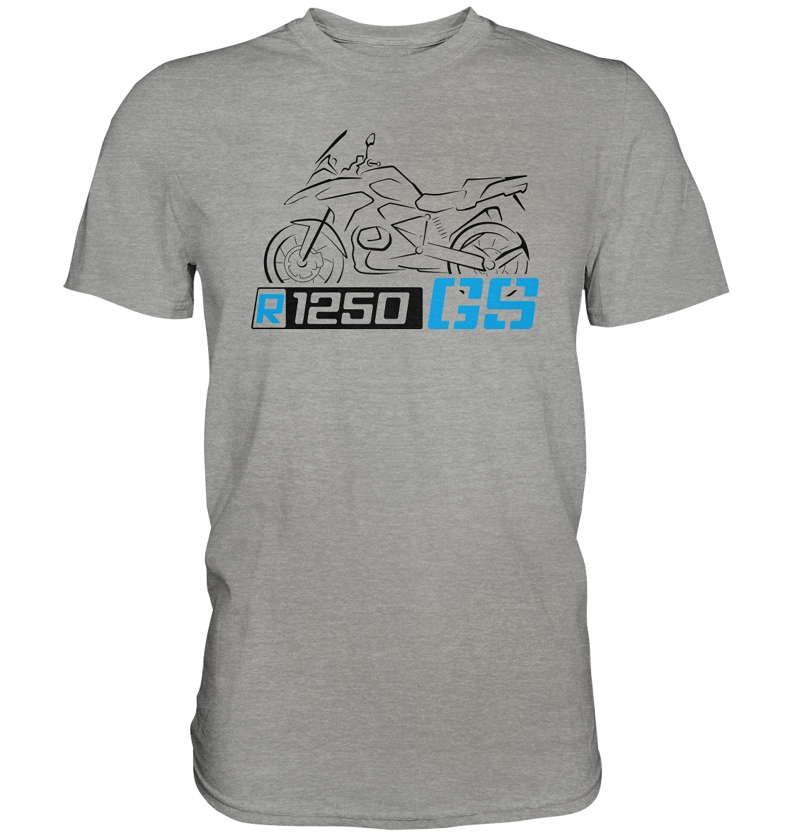 R1250GS Motorrad und Schriftzug - Premium unisex Shirt