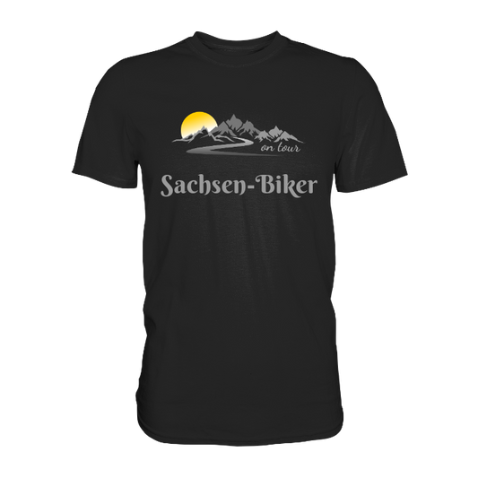 Personalisierbares Bikershirt mit Landschaft und Spruch "On-Tour" - Premium Shirt