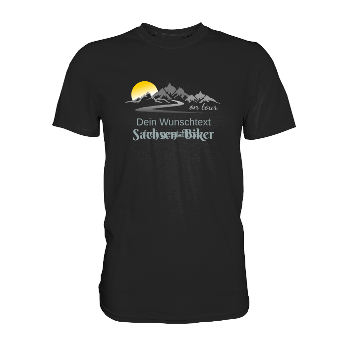 Personalisierbares Bikershirt mit Landschaft und Spruch "On-Tour" - Premium Shirt