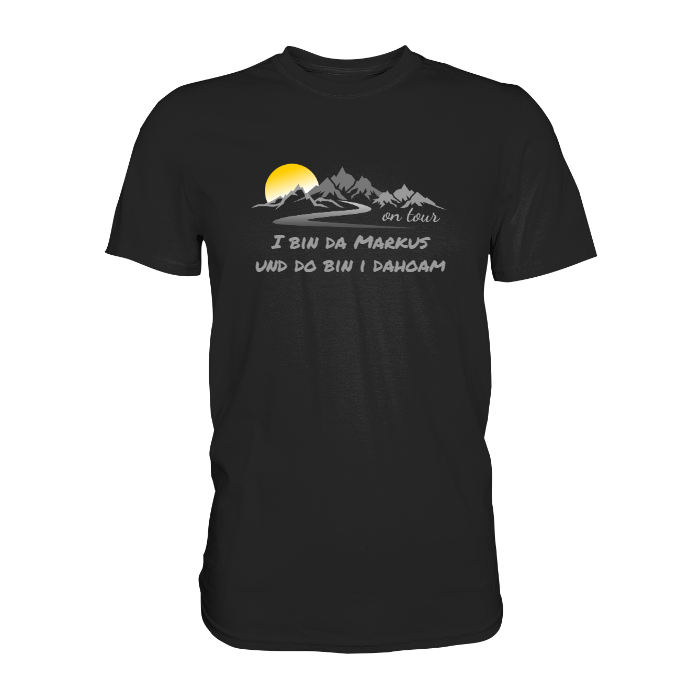 Personalisierbares Bikershirt mit Landschaft und Spruch "On-Tour" - Premium Shirt