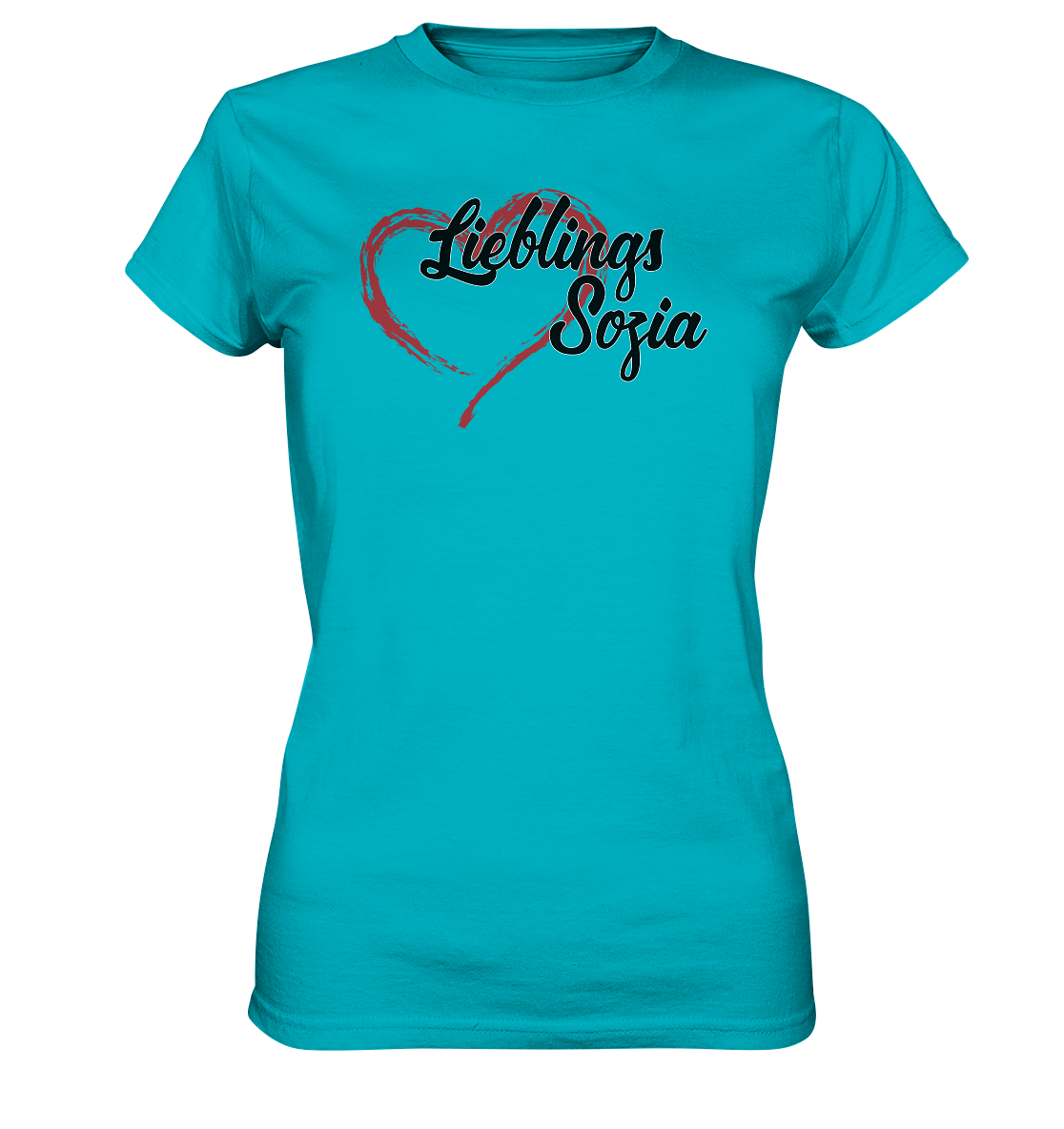 Stilisiertes Herz mit Pinselstrichen und Text "Lieblings Sozia"  - Ladies Premium Shirt
