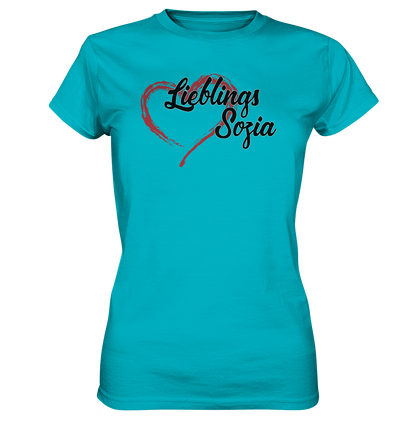 Stilisiertes Herz mit Pinselstrichen und Text "Lieblings Sozia"  - Ladies Premium Shirt