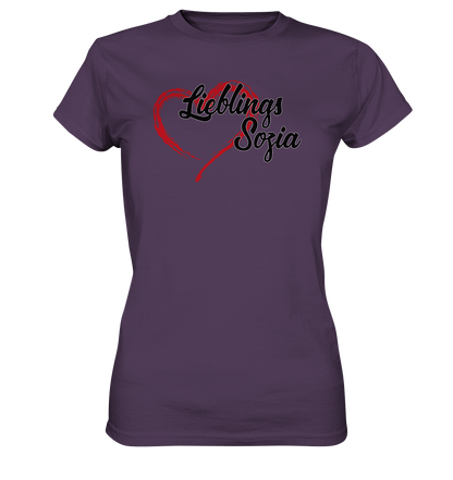 Stilisiertes Herz mit Pinselstrichen und Text "Lieblings Sozia"  - Ladies Premium Shirt