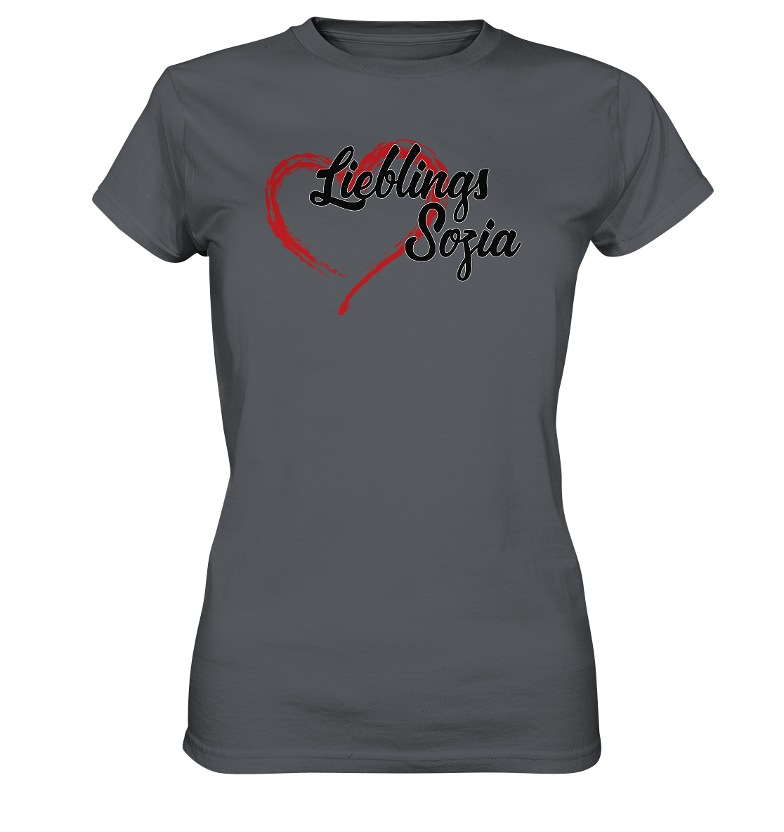 Stilisiertes Herz mit Pinselstrichen und Text "Lieblings Sozia"  - Ladies Premium Shirt