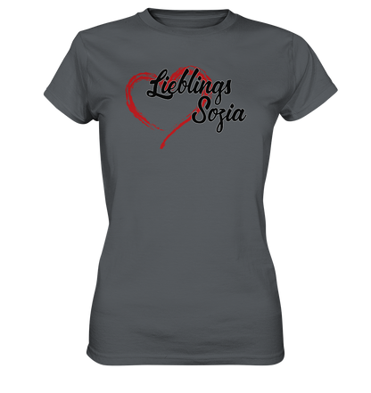 Stilisiertes Herz mit Pinselstrichen und Text "Lieblings Sozia"  - Ladies Premium Shirt