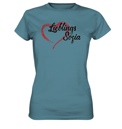 Stilisiertes Herz mit Pinselstrichen und Text "Lieblings Sozia"  - Ladies Premium Shirt