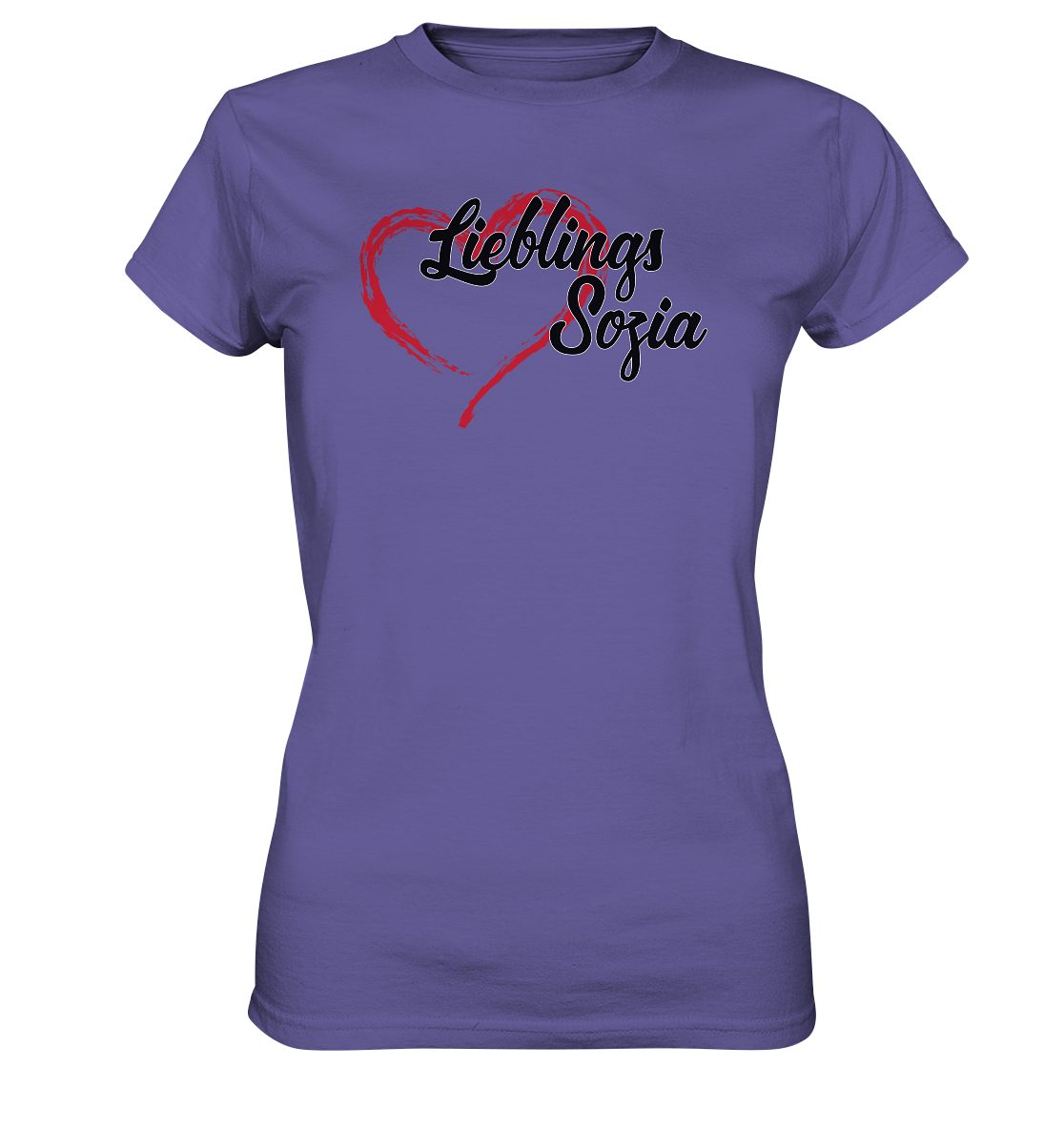 Stilisiertes Herz mit Pinselstrichen und Text "Lieblings Sozia"  - Ladies Premium Shirt