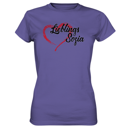 Stilisiertes Herz mit Pinselstrichen und Text "Lieblings Sozia"  - Ladies Premium Shirt