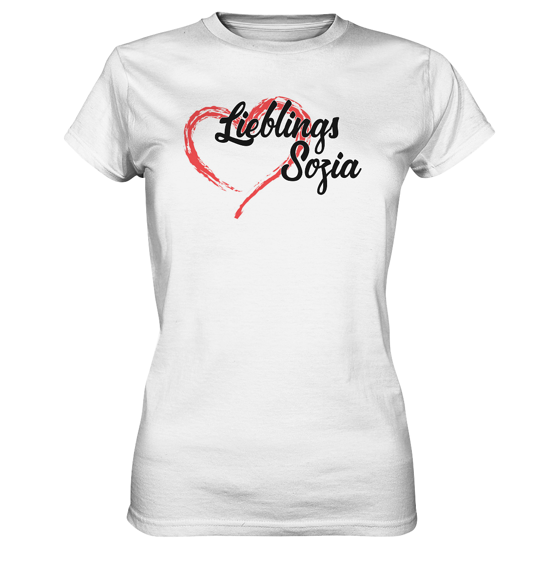 Stilisiertes Herz mit Pinselstrichen und Text "Lieblings Sozia"  - Ladies Premium Shirt