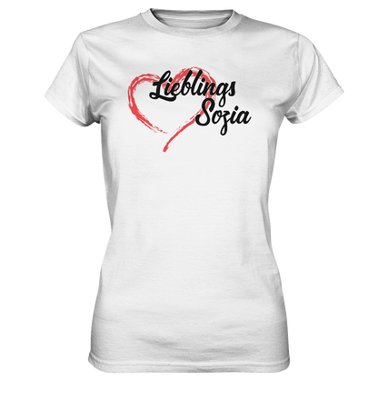 Stilisiertes Herz mit Pinselstrichen und Text "Lieblings Sozia"  - Ladies Premium Shirt