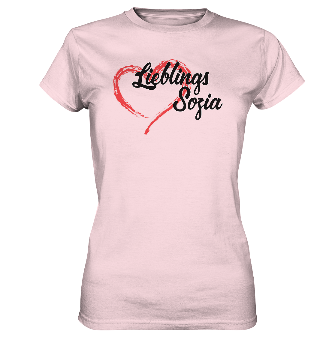 Stilisiertes Herz mit Pinselstrichen und Text "Lieblings Sozia"  - Ladies Premium Shirt