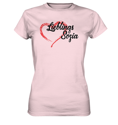 Stilisiertes Herz mit Pinselstrichen und Text "Lieblings Sozia"  - Ladies Premium Shirt