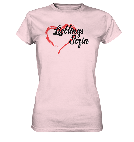 Stilisiertes Herz mit Pinselstrichen und Text "Lieblings Sozia"  - Ladies Premium Shirt