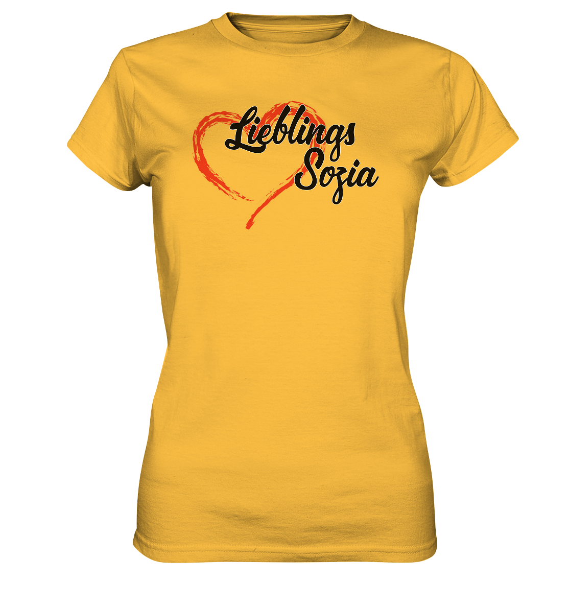 Stilisiertes Herz mit Pinselstrichen und Text "Lieblings Sozia"  - Ladies Premium Shirt