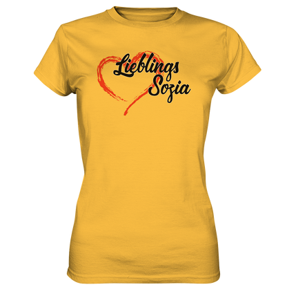Stilisiertes Herz mit Pinselstrichen und Text "Lieblings Sozia"  - Ladies Premium Shirt