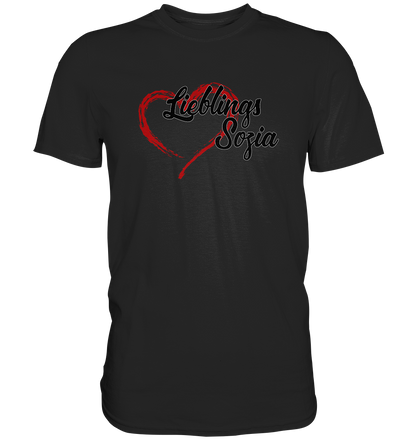 Stilisiertes Herz mit Pinselstrichen und Text "Lieblings Sozia"  - Premium Shirt