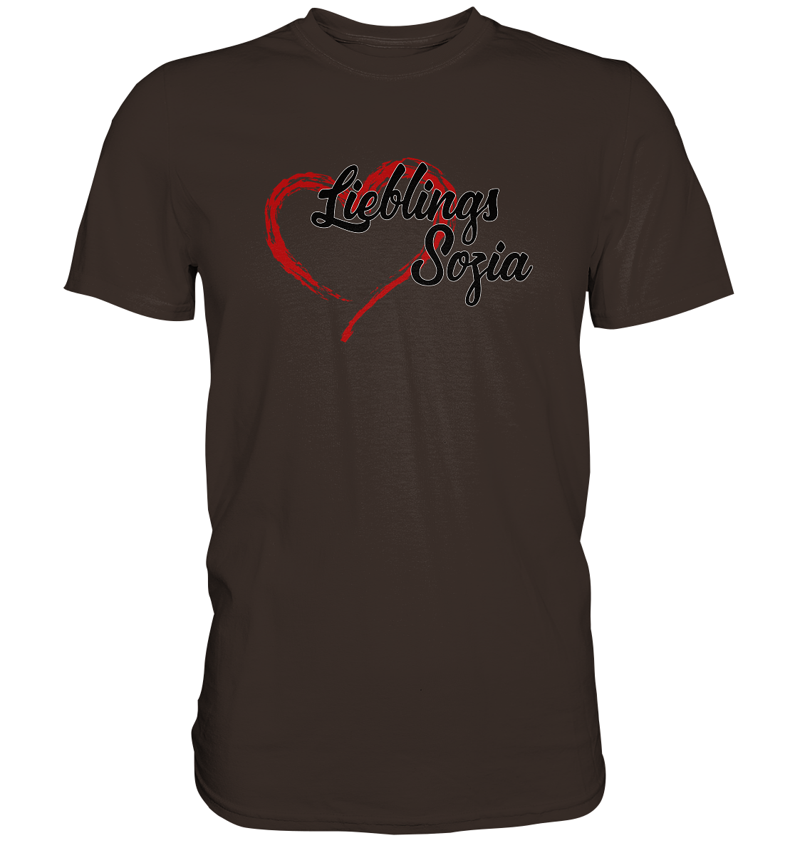 Stilisiertes Herz mit Pinselstrichen und Text "Lieblings Sozia"  - Premium Shirt