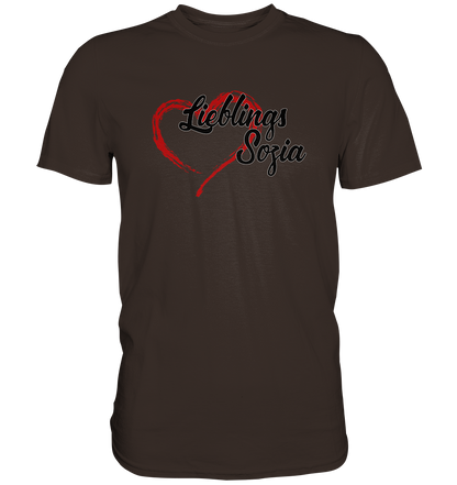Stilisiertes Herz mit Pinselstrichen und Text "Lieblings Sozia"  - Premium Shirt
