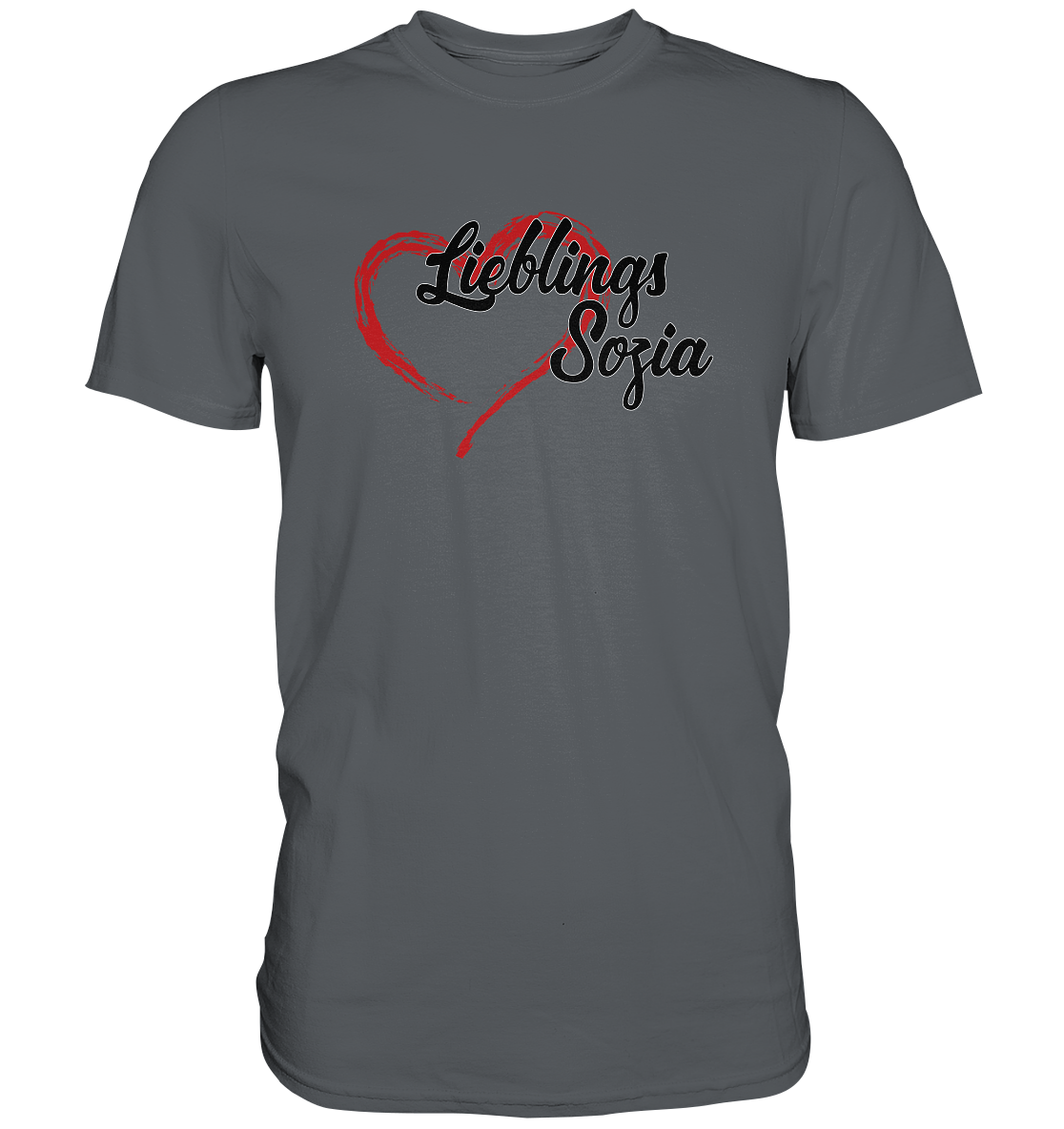 Stilisiertes Herz mit Pinselstrichen und Text "Lieblings Sozia"  - Premium Shirt