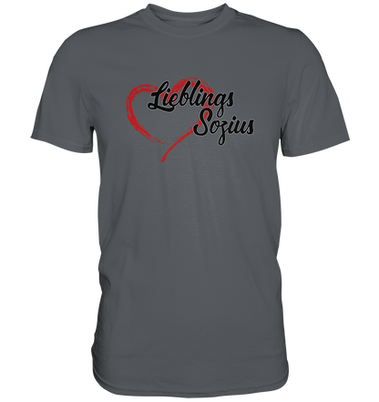 Stilisiertes Herz mit Pinselstrichen und Text "Lieblings Sozius" - Premium Shirt
