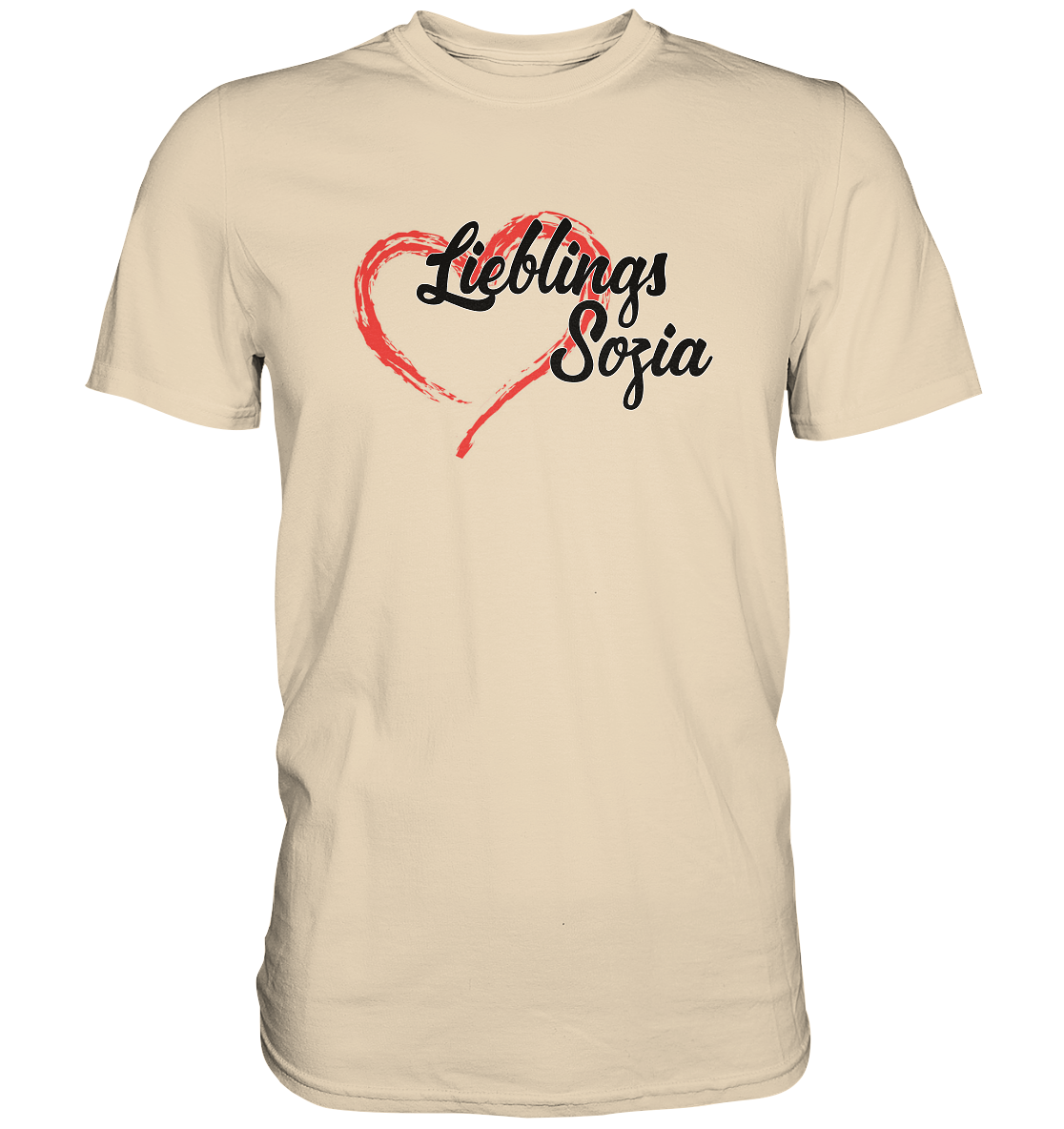 Stilisiertes Herz mit Pinselstrichen und Text "Lieblings Sozia"  - Premium Shirt