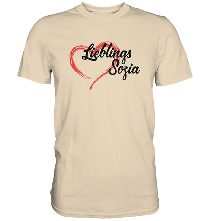 Stilisiertes Herz mit Pinselstrichen und Text "Lieblings Sozia"  - Premium Shirt