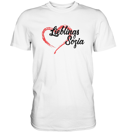 Stilisiertes Herz mit Pinselstrichen und Text "Lieblings Sozia"  - Premium Shirt