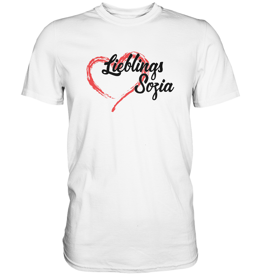 Stilisiertes Herz mit Pinselstrichen und Text "Lieblings Sozia"  - Premium Shirt