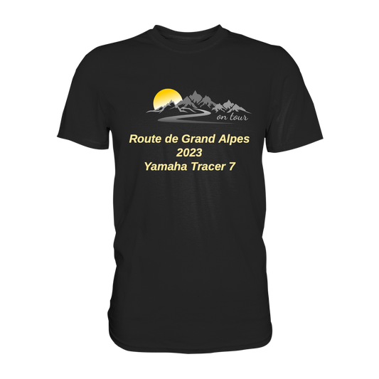 Personalisierbares Bikershirt mit Landschaft und Spruch "On-Tour" - Premium Shirt
