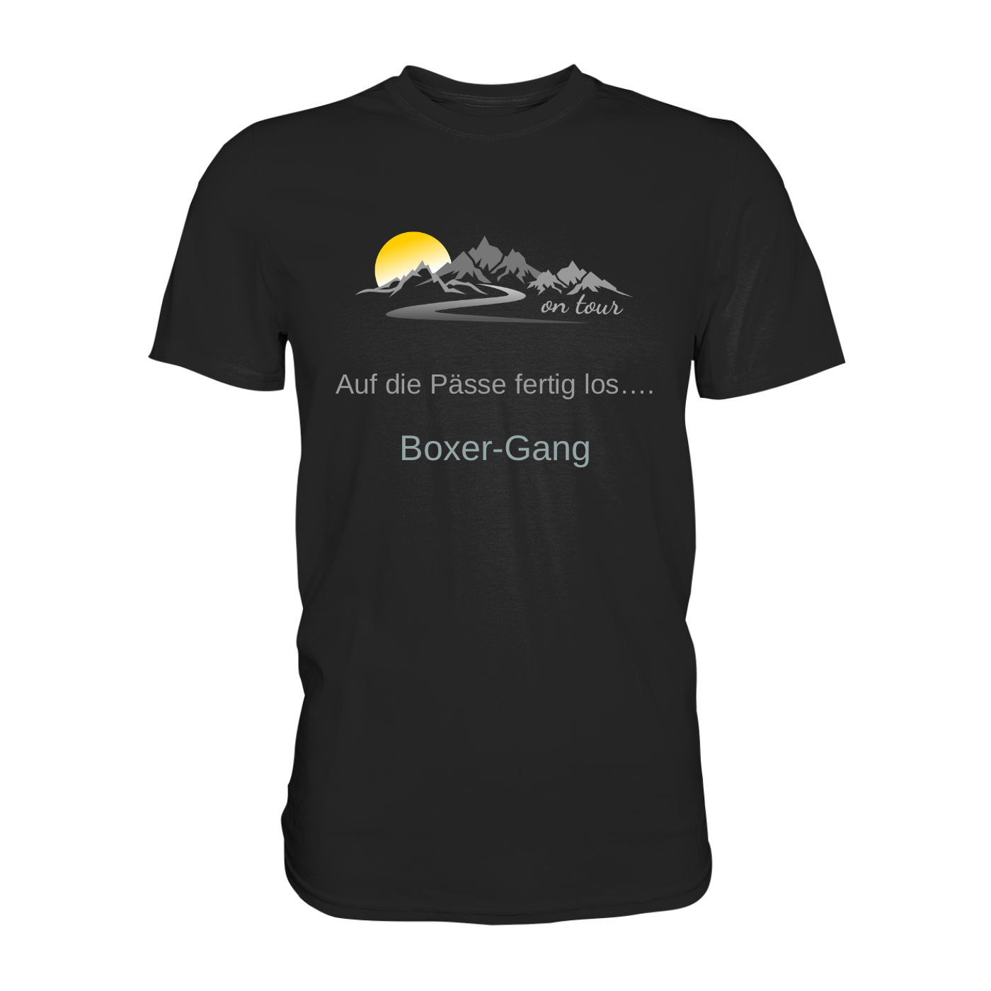 Personalisierbares Bikershirt mit Landschaft und Spruch "On-Tour" - Premium Shirt