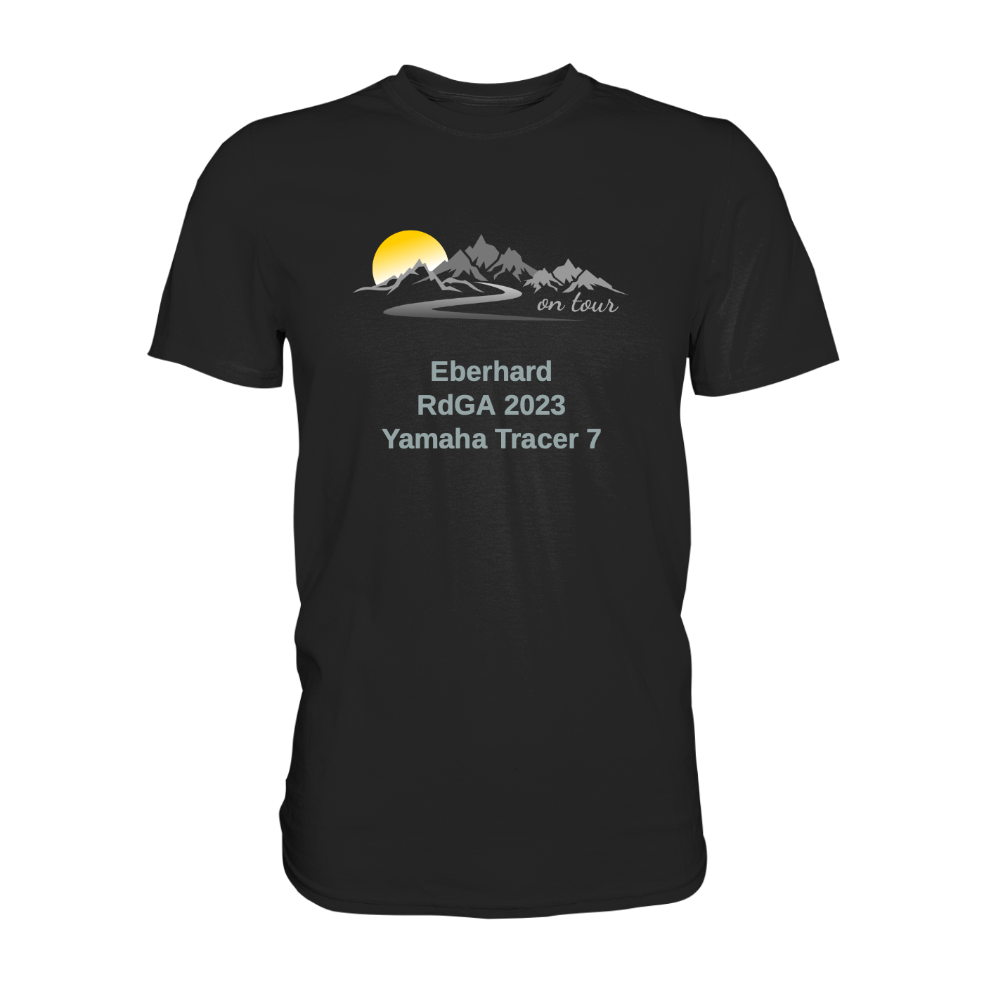 Personalisierbares Bikershirt mit Landschaft und Spruch "On-Tour" - Premium Shirt