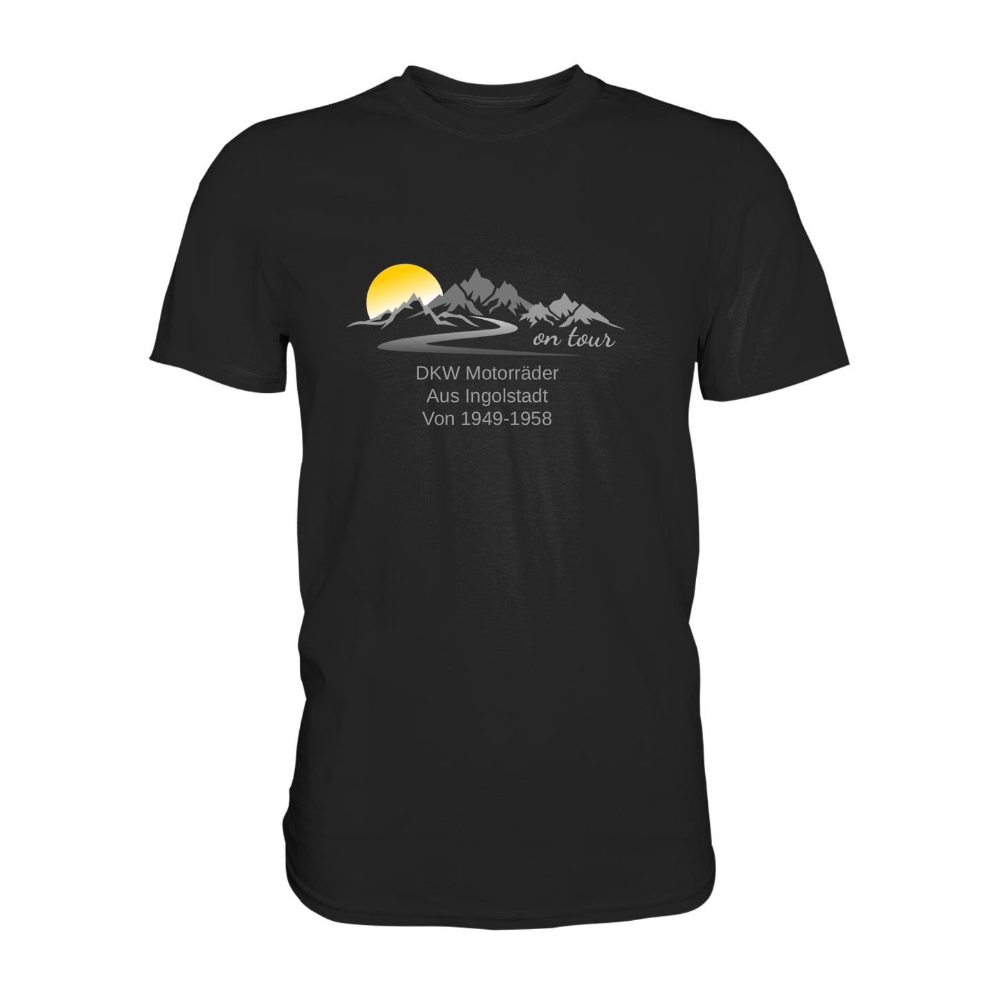 Personalisierbares Bikershirt mit Landschaft und Spruch "On-Tour" - Premium Shirt
