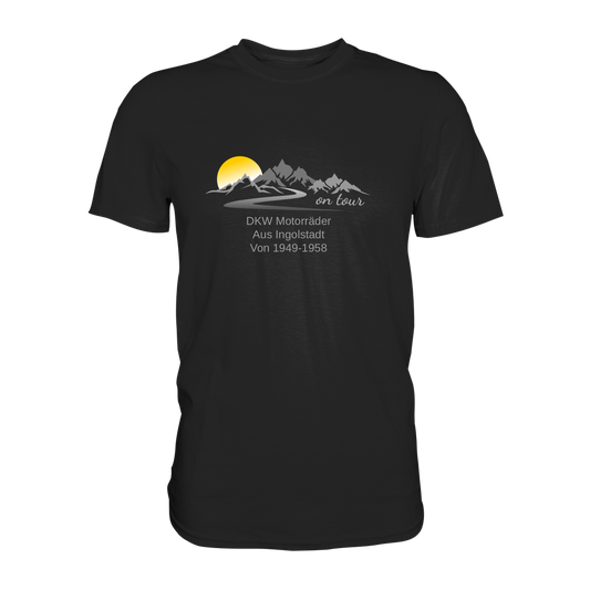 Personalisierbares Bikershirt mit Landschaft und Spruch "On-Tour" - Premium Shirt