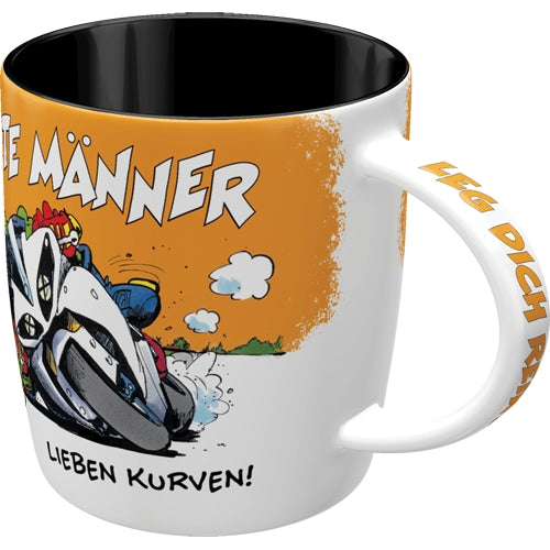 MOTOmania - Echte Männer lieben Kurven! Keramik-Tasse 330ml