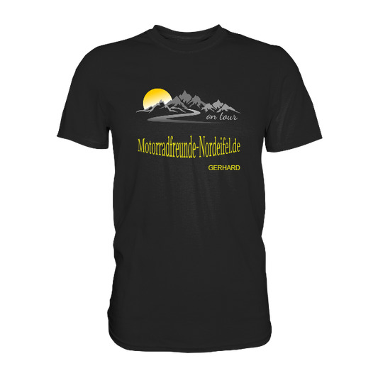 Personalisierbares Bikershirt mit Landschaft und Spruch "On-Tour" - Premium Shirt